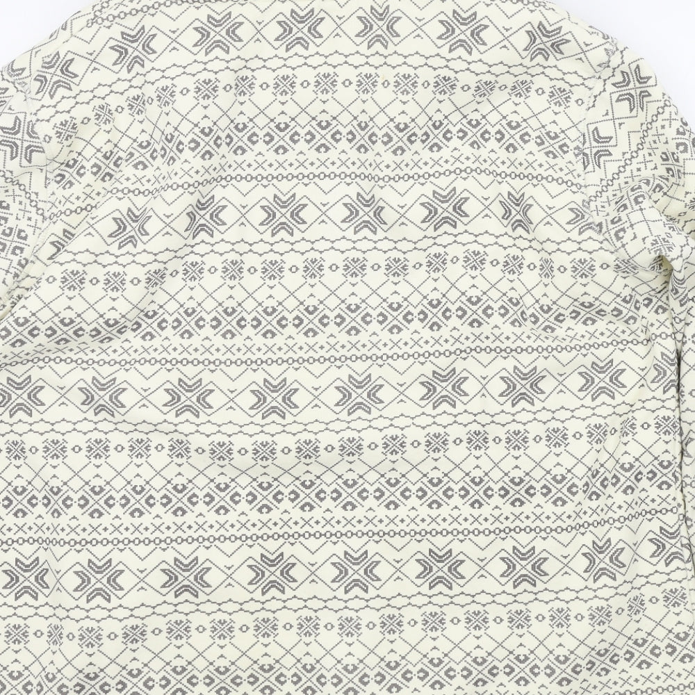 TU Womens Beige Geometric  Full Zip Jumper Size 22