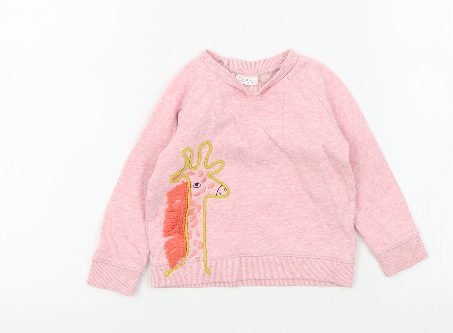NEXT Girls Pink Colourblock  Pullover Jumper Size 12-18 Months
