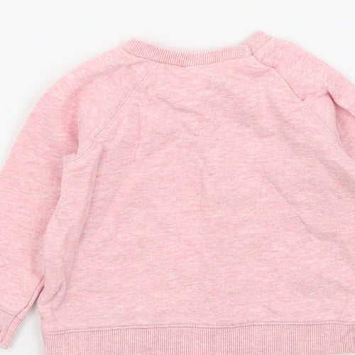 NEXT Girls Pink Colourblock  Pullover Jumper Size 12-18 Months