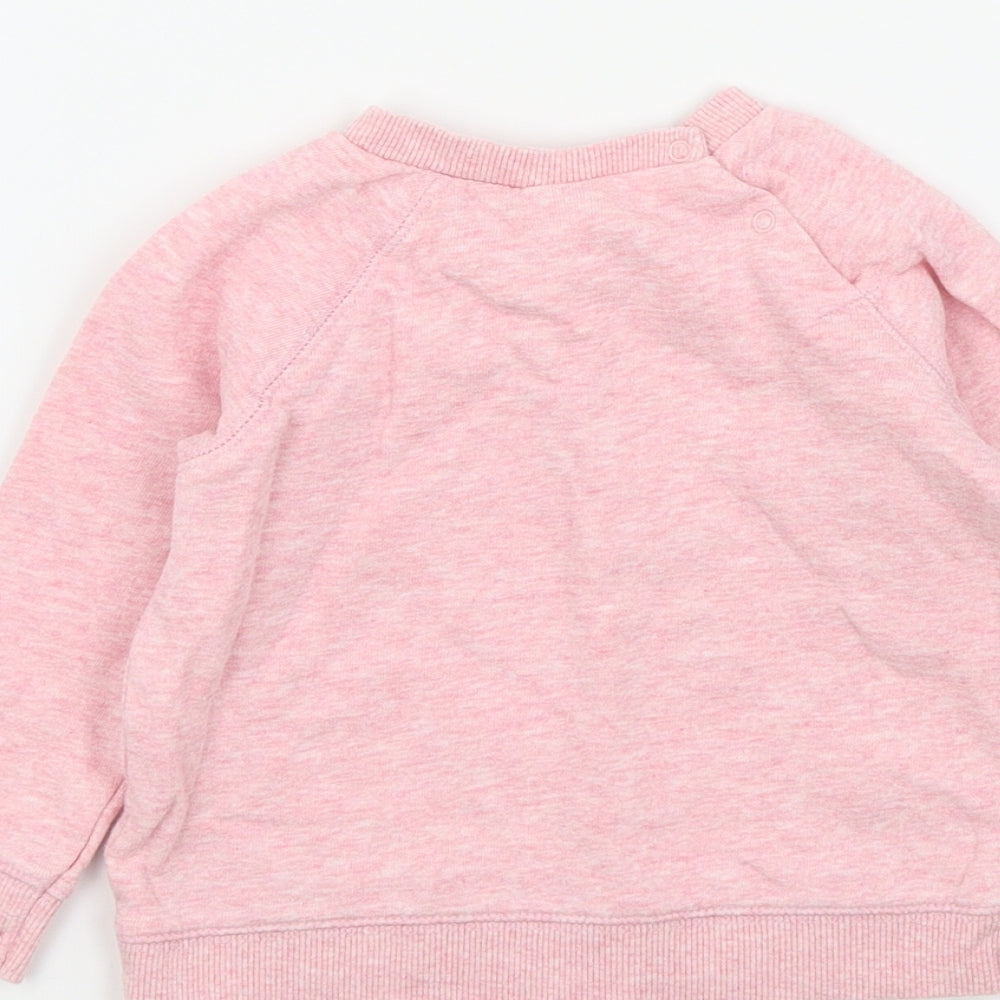 NEXT Girls Pink Colourblock  Pullover Jumper Size 12-18 Months
