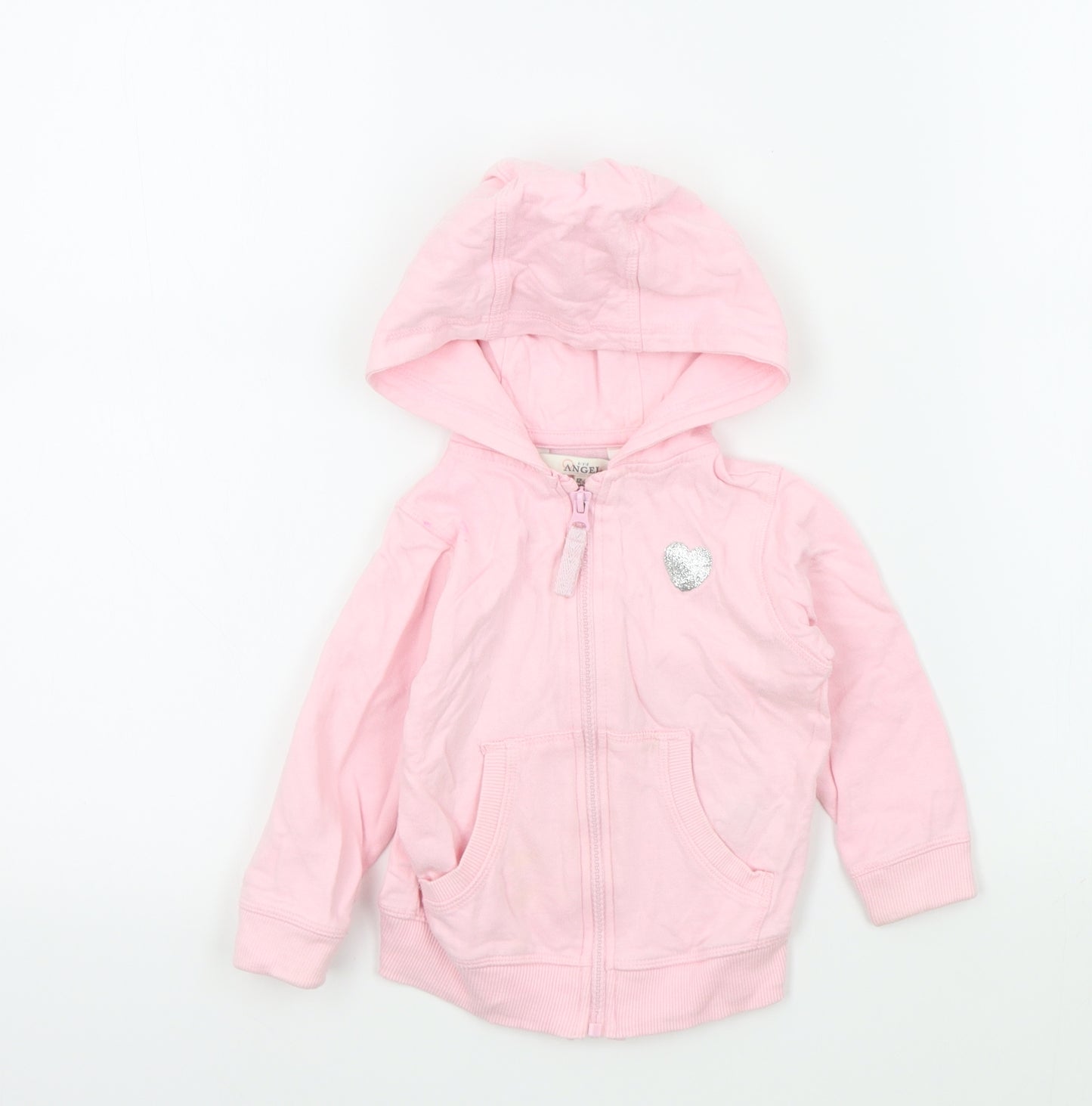 Angel Girls Orange Colourblock  Full Zip Jumper Size 18-24 Months
