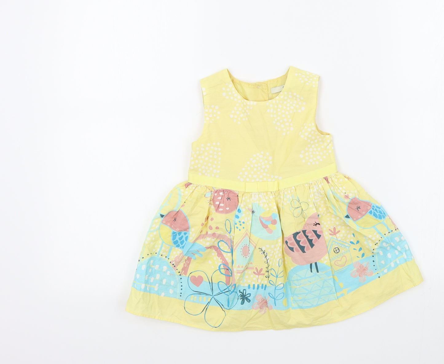 George Girls Yellow Geometric  Fit & Flare  Size 12-18 Months