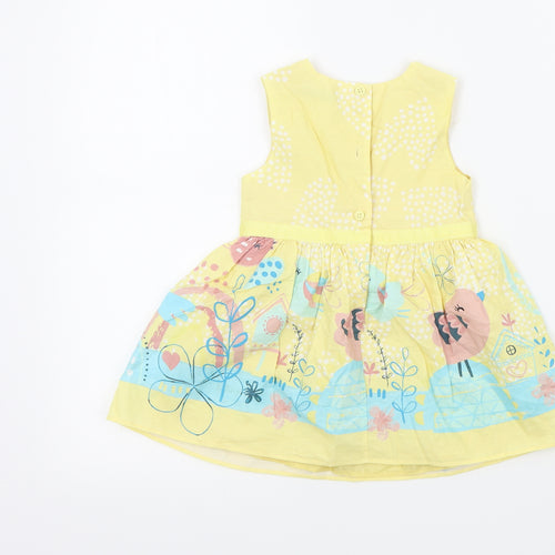 George Girls Yellow Geometric  Fit & Flare  Size 12-18 Months