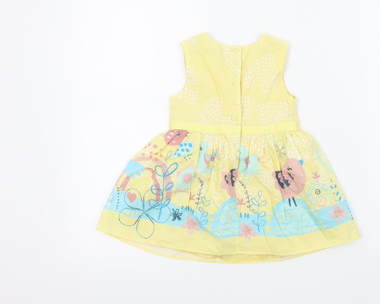 George Girls Yellow Geometric  Fit & Flare  Size 12-18 Months