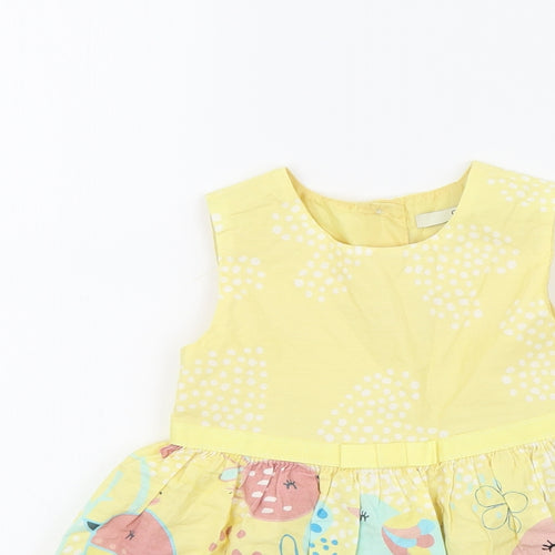 George Girls Yellow Geometric  Fit & Flare  Size 12-18 Months