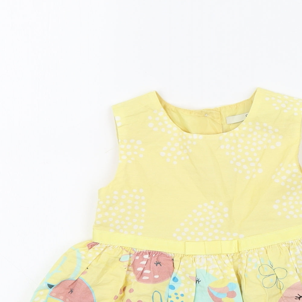 George Girls Yellow Geometric  Fit & Flare  Size 12-18 Months