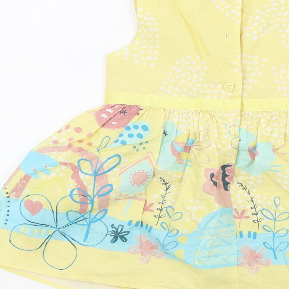 George Girls Yellow Geometric  Fit & Flare  Size 12-18 Months