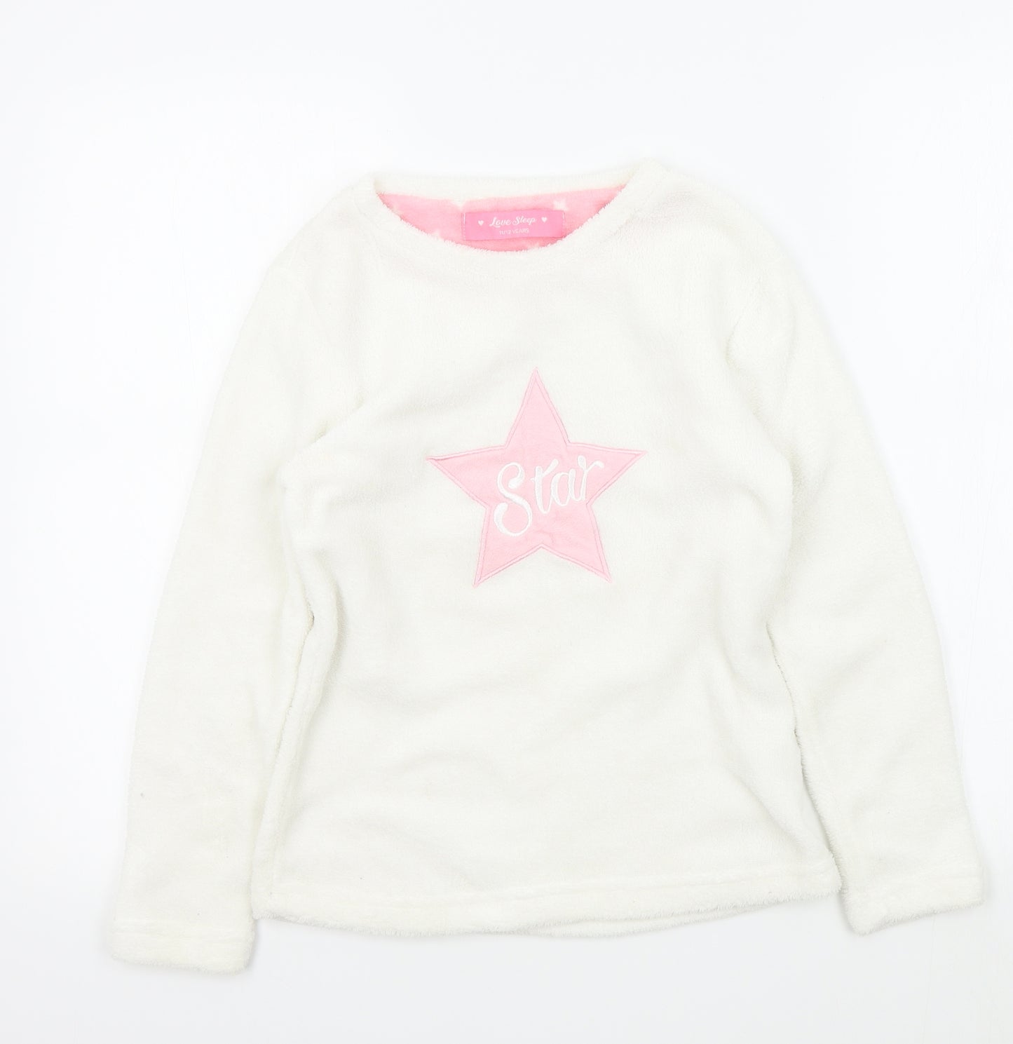 love sleep Girls White Colourblock  Top Pyjama Top Size 11-12 Years