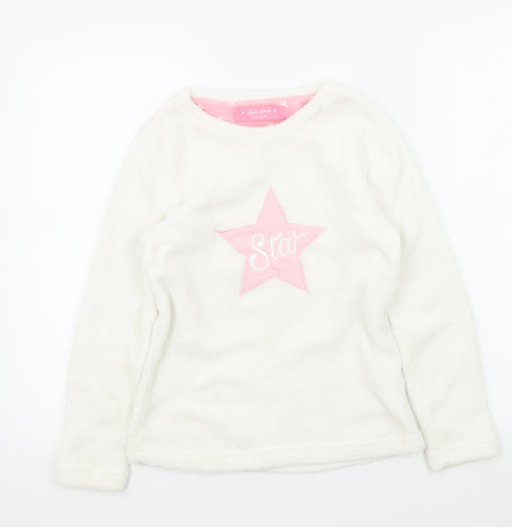 love sleep Girls White Colourblock  Top Pyjama Top Size 11-12 Years