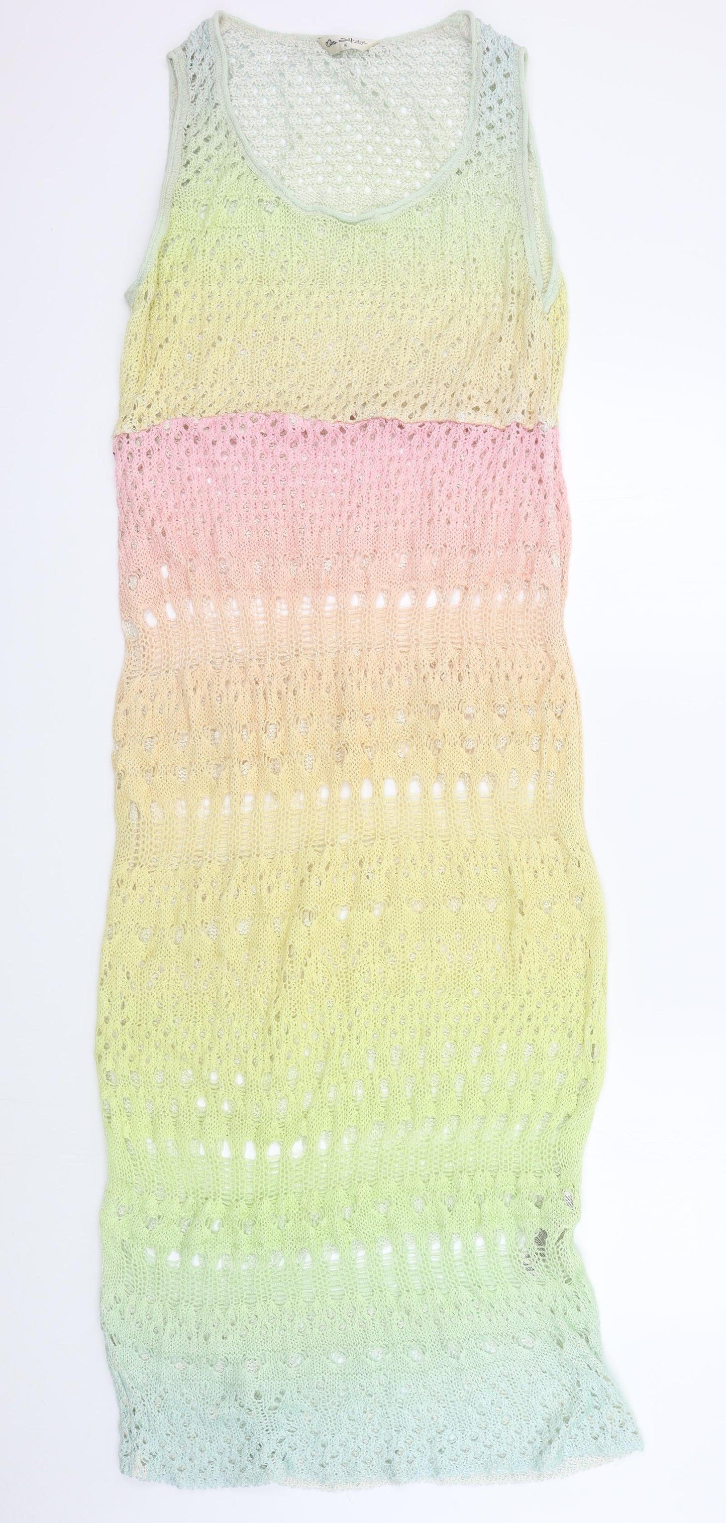 Miss Selfridge Womens Multicoloured Colourblock  A-Line  Size 16