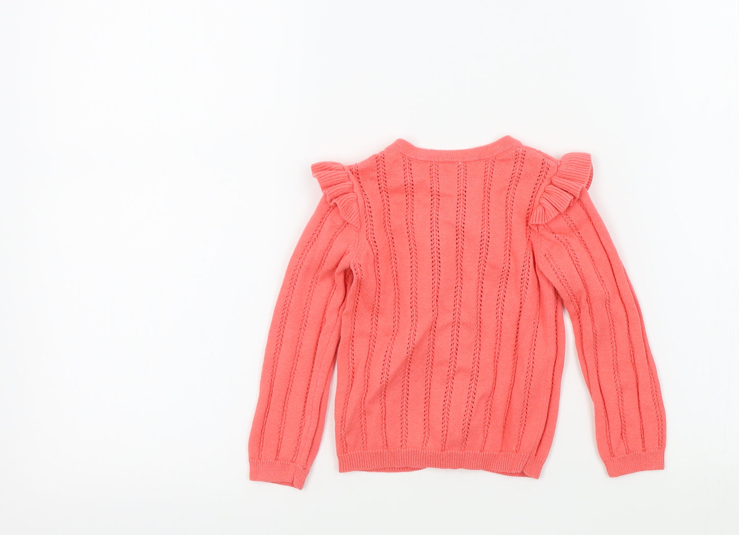 Mini Club Girls Pink Colourblock  Cardigan Jumper Size 12-18 Months