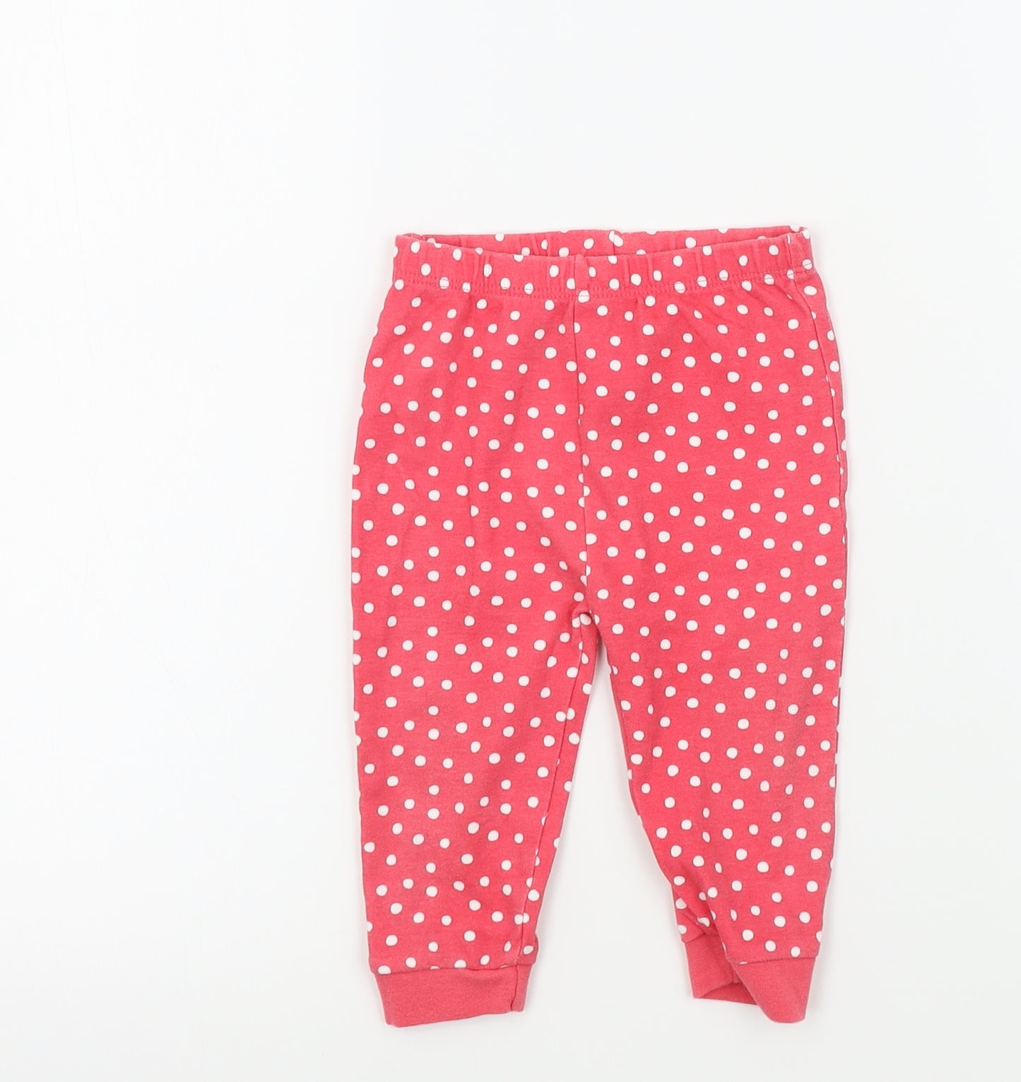 George Girls Pink Spotted  Jogger Leggings Size 9-12 Months