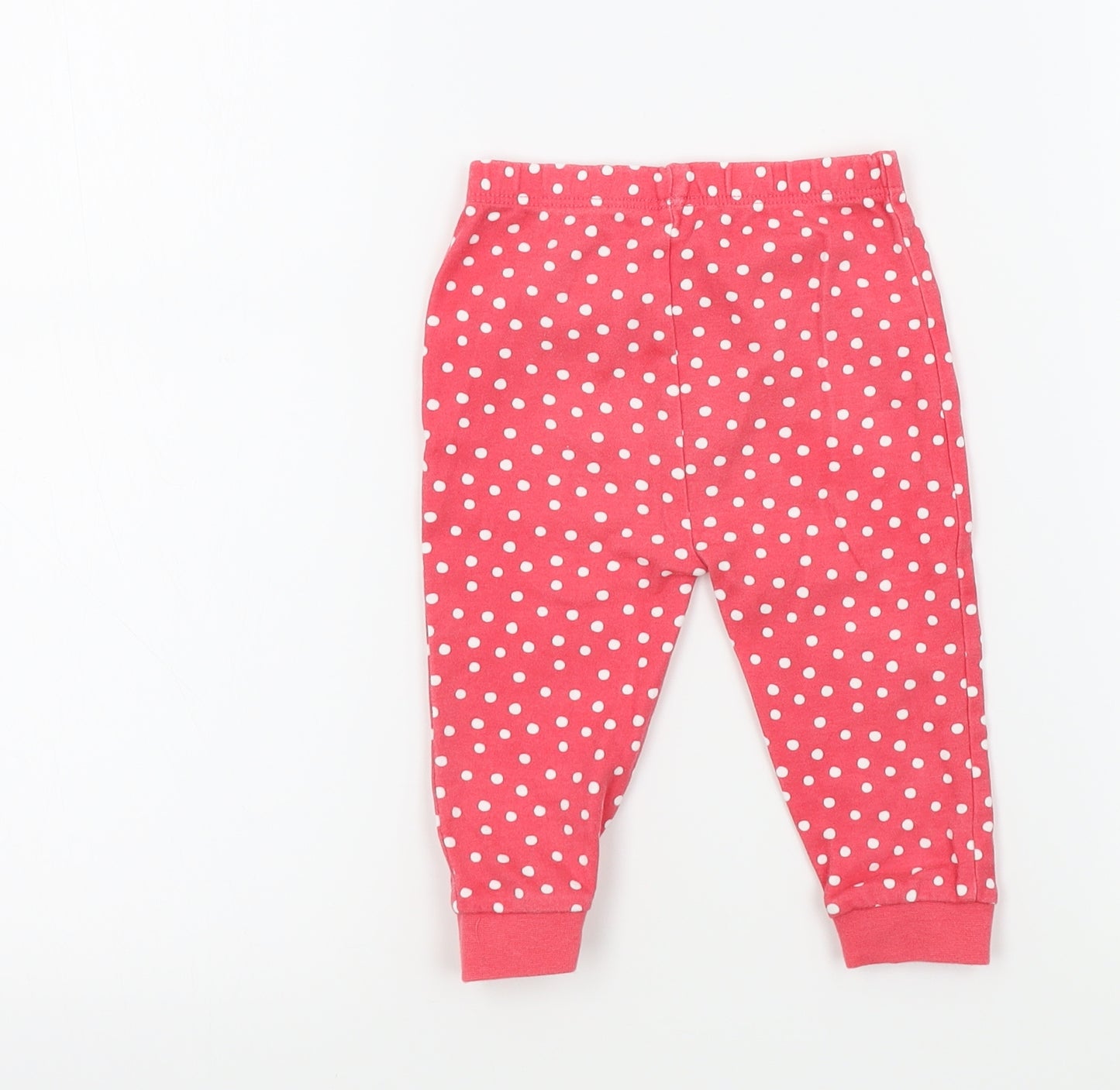 George Girls Pink Spotted  Jogger Leggings Size 9-12 Months
