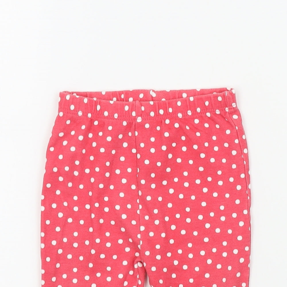 George Girls Pink Spotted  Jogger Leggings Size 9-12 Months