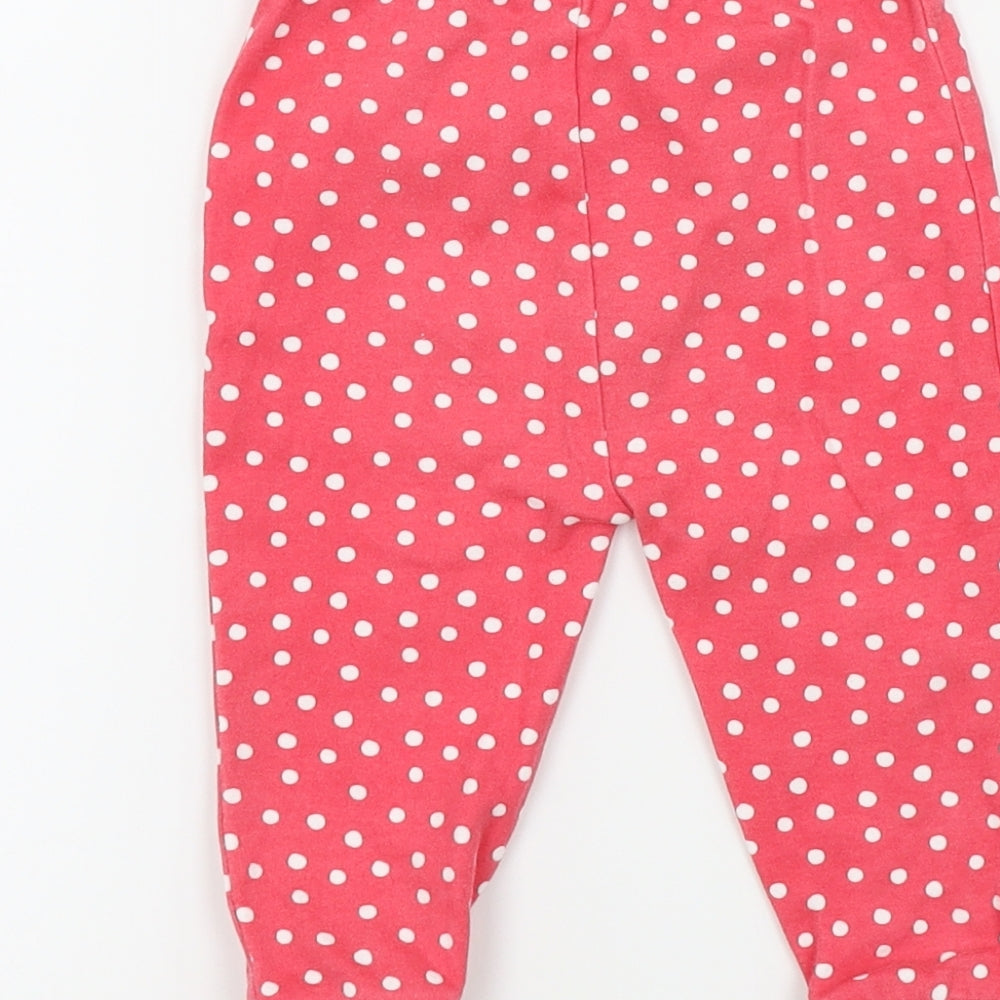 George Girls Pink Spotted  Jogger Leggings Size 9-12 Months