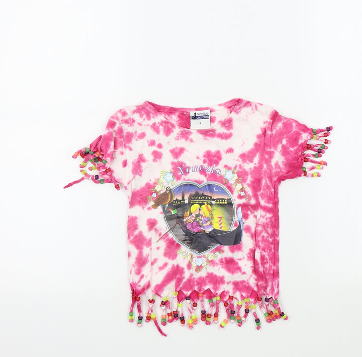 Venice Collection Girls Pink   Basic Dress Shirt Size 18-24 Months