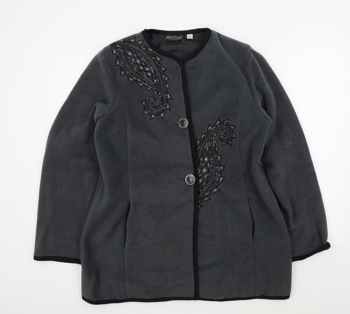 Bob Mackie Womens Grey Jacket Size M