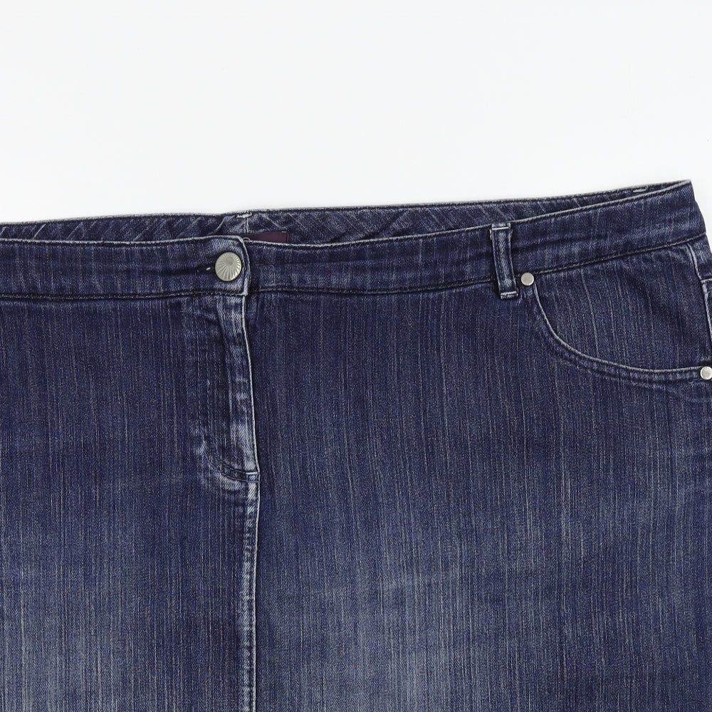 Evans Womens Blue   A-Line Skirt Size 30