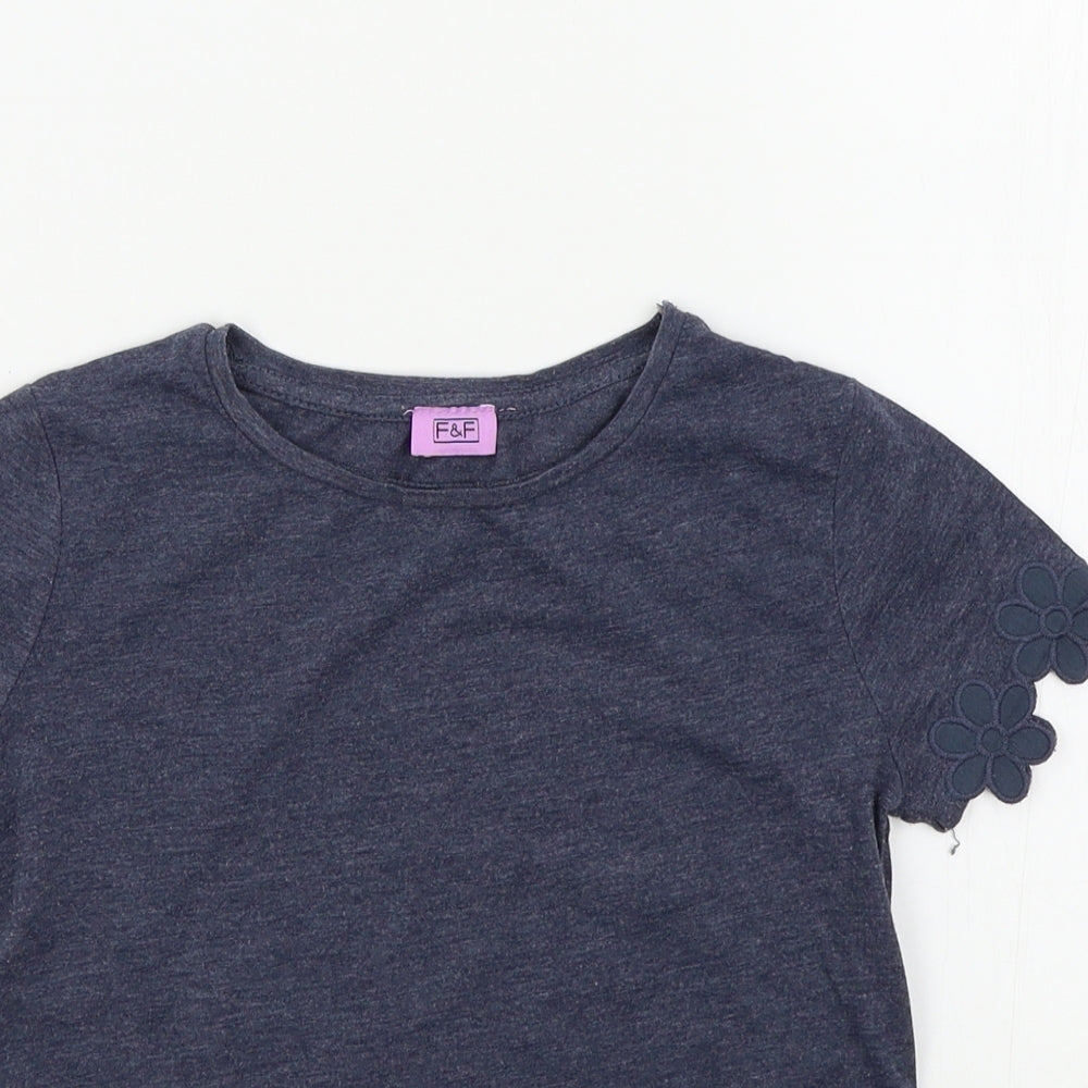 F&F Girls Grey   Basic T-Shirt Size 8-9 Years
