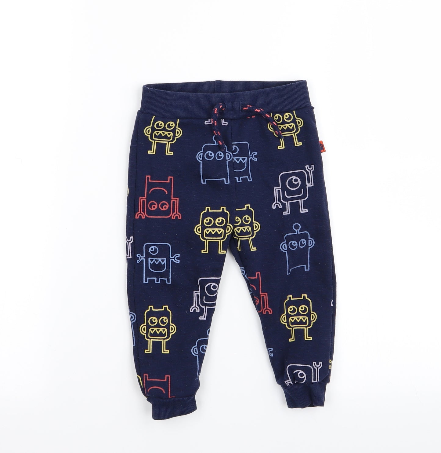 Primark Boys Blue Geometric  Jogger Trousers Size 12-18 Months