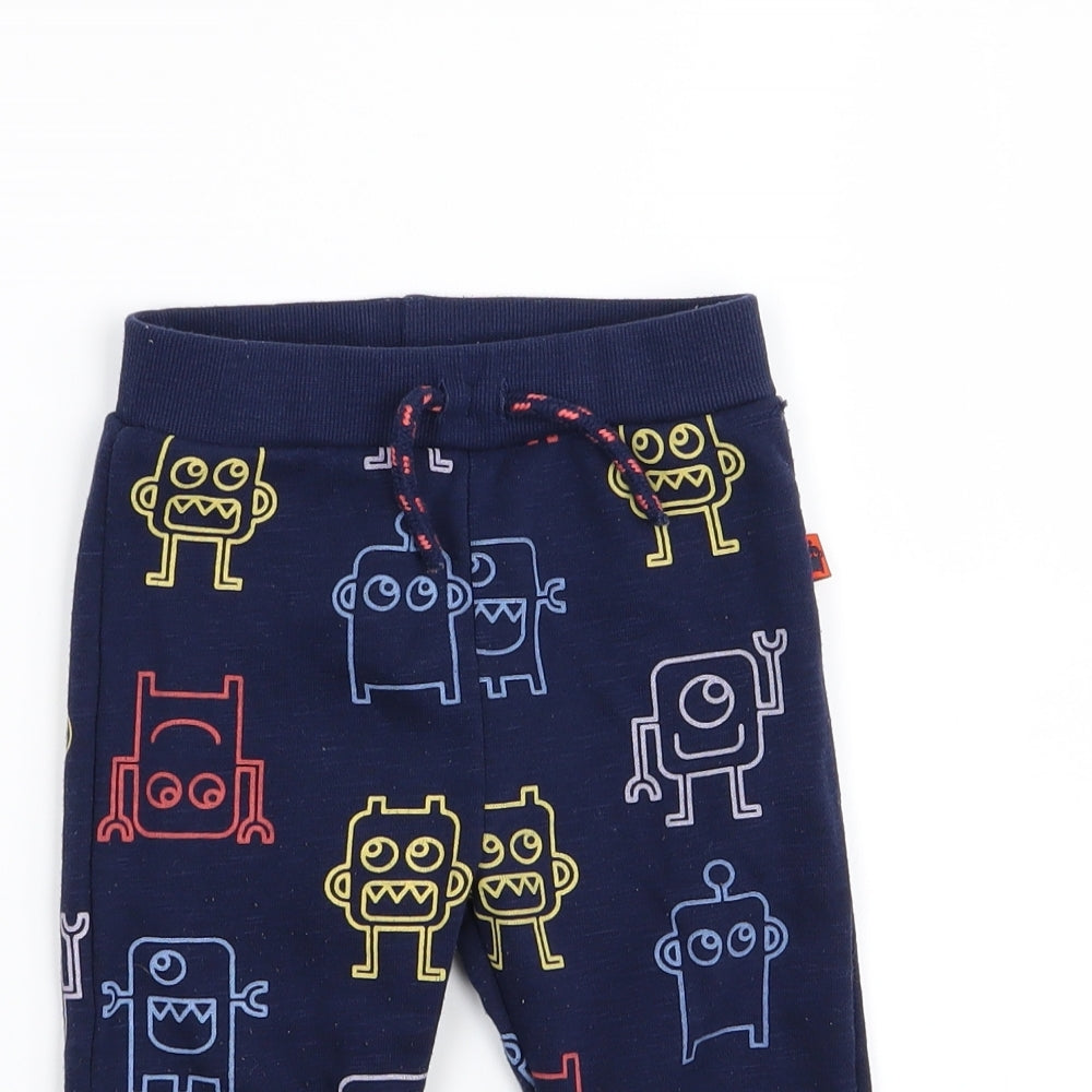 Primark Boys Blue Geometric  Jogger Trousers Size 12-18 Months