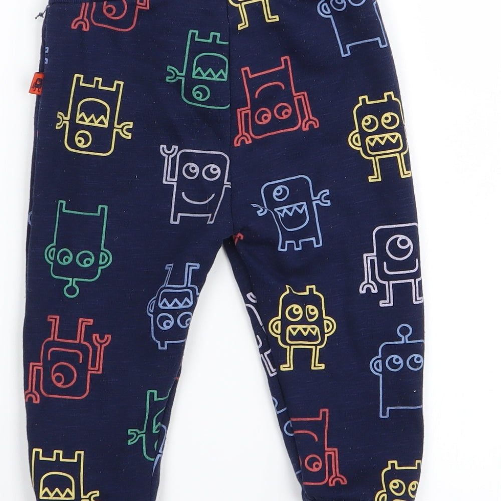 Primark Boys Blue Geometric  Jogger Trousers Size 12-18 Months