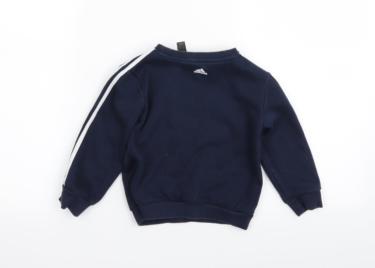 adidas Boys Blue Striped  Pullover Jumper Size 2 Years