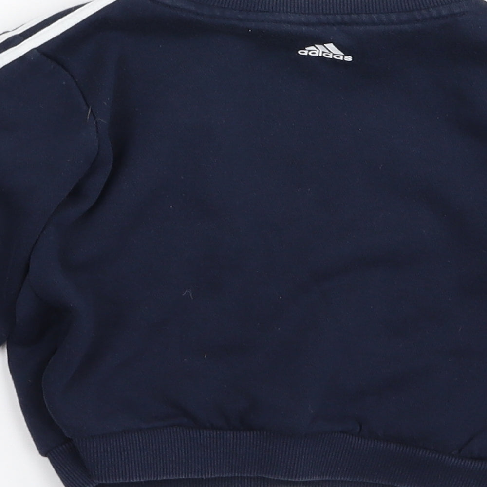 adidas Boys Blue Striped  Pullover Jumper Size 2 Years