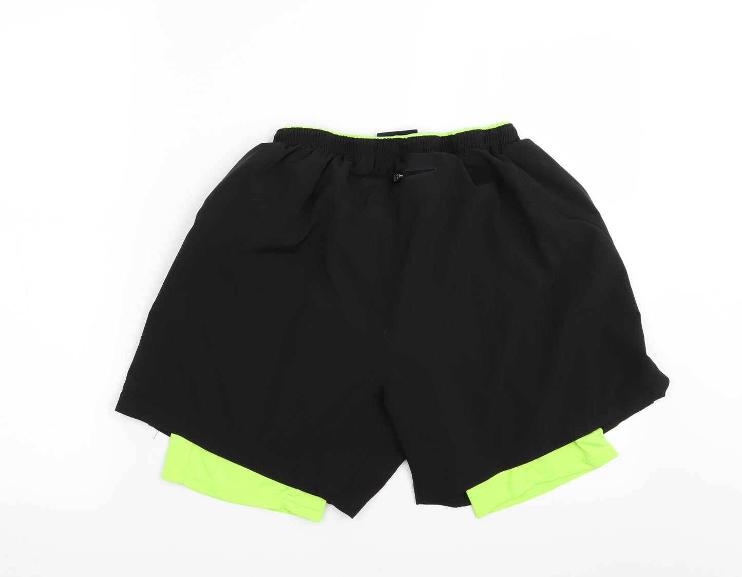 workout Mens Black   Sweat Shorts Size L - Stretch waistband
