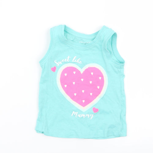 Primark Girls Blue   Basic Tank Size 9-12 Months