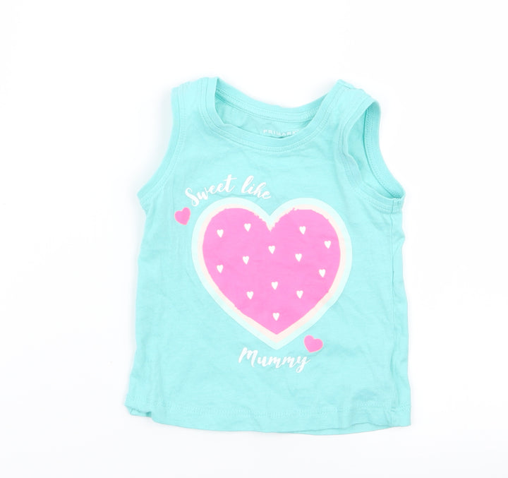 Primark Girls Blue   Basic Tank Size 9-12 Months