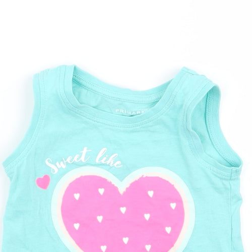 Primark Girls Blue   Basic Tank Size 9-12 Months