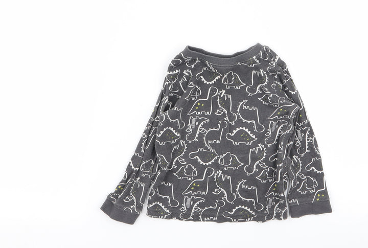 Asda George Boys Grey Geometric Babydoll Pyjama Top Size 12-18 Months