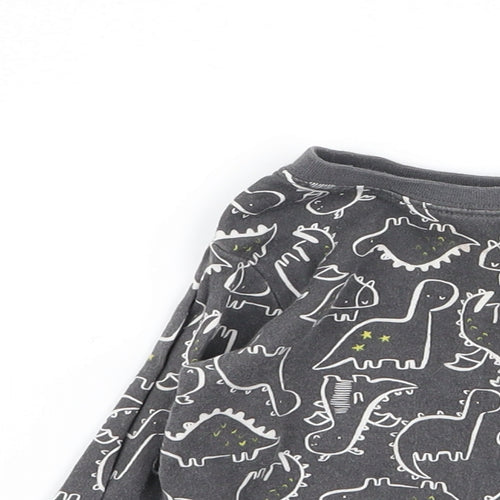 Asda George Boys Grey Geometric  Babydoll Pyjama Top Size 12-18 Months