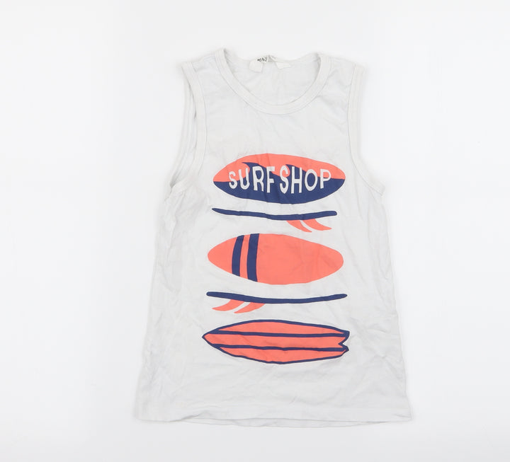 H&M Boys White Basic Tank Size 7-8 Years