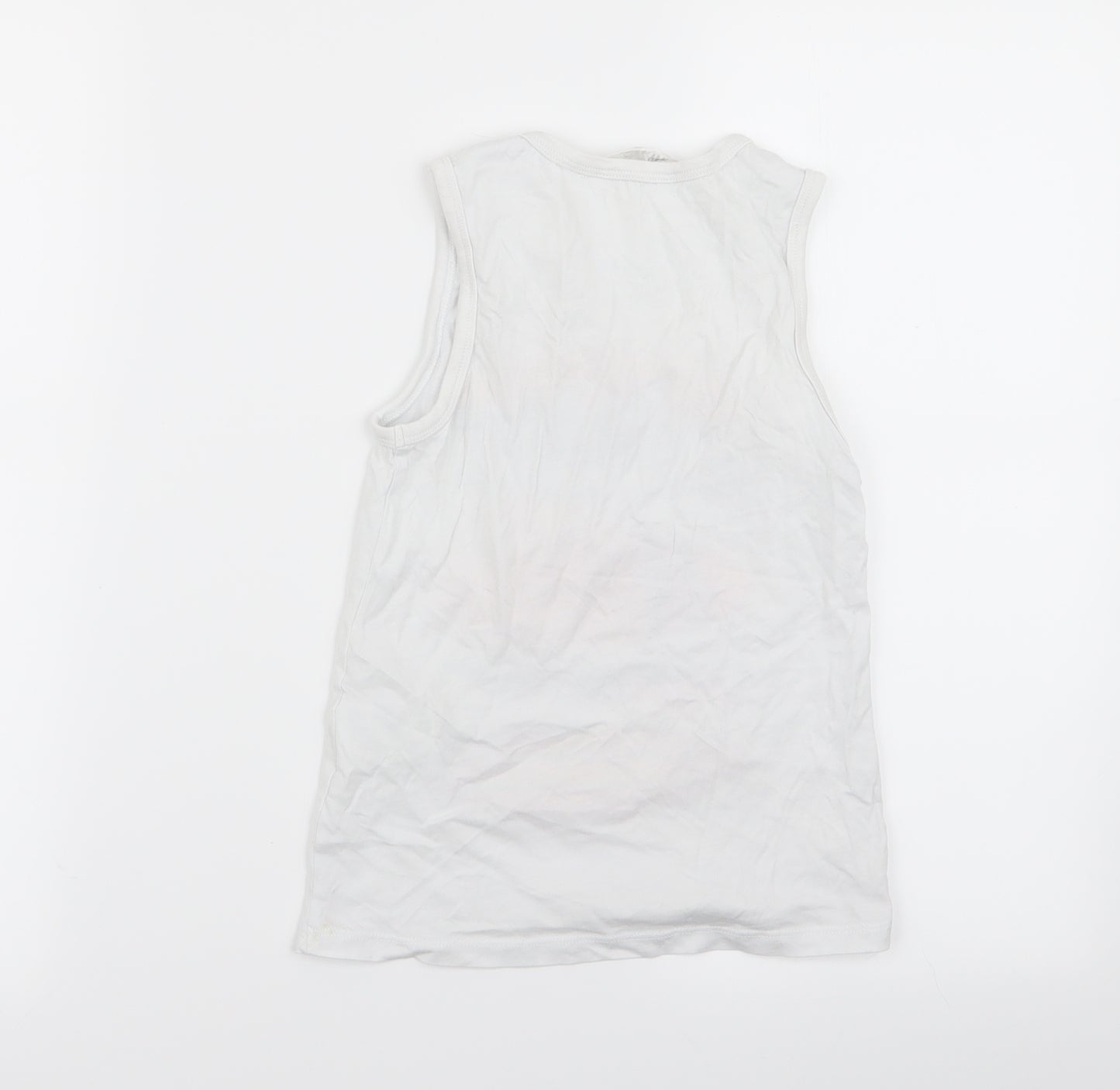 H&M Boys White   Basic Tank Size 7-8 Years