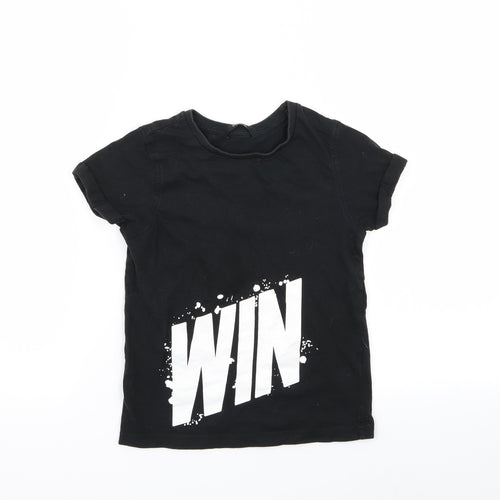 Asda George Boys Black   Basic T-Shirt Size 6-7 Years
