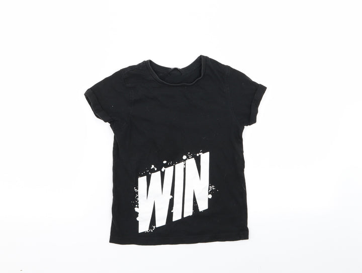 Asda George Boys Black   Basic T-Shirt Size 6-7 Years