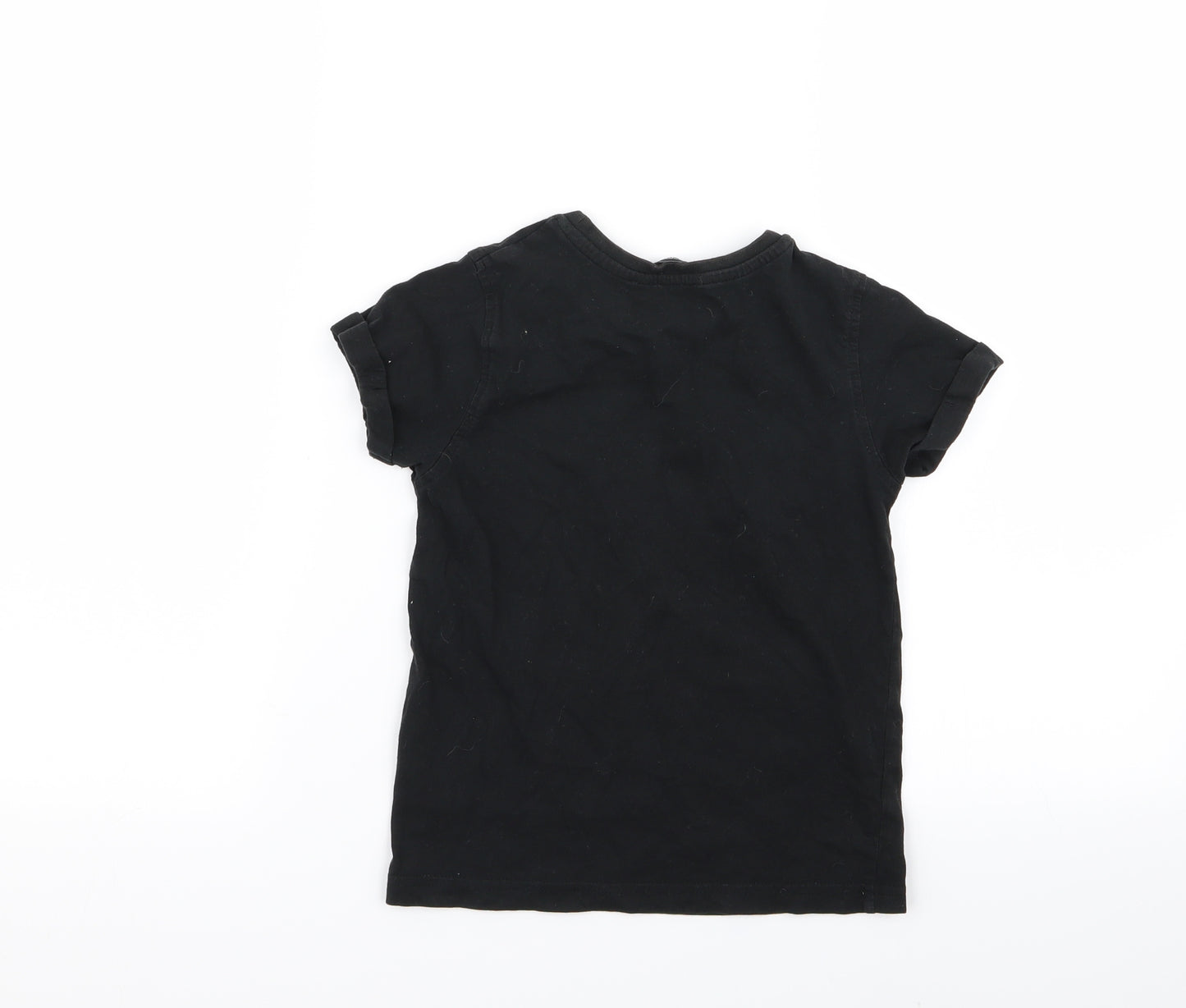 Asda George Boys Black   Basic T-Shirt Size 6-7 Years