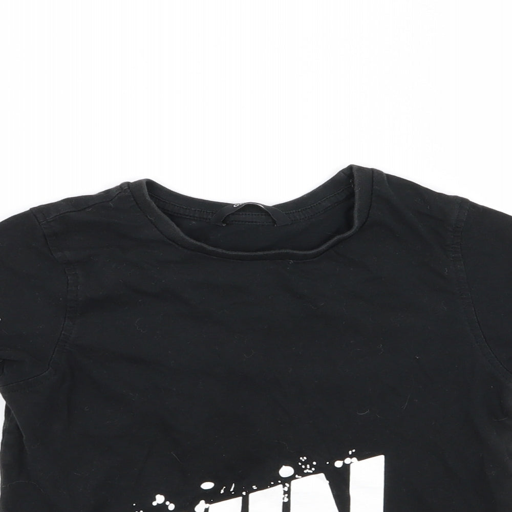 Asda George Boys Black   Basic T-Shirt Size 6-7 Years