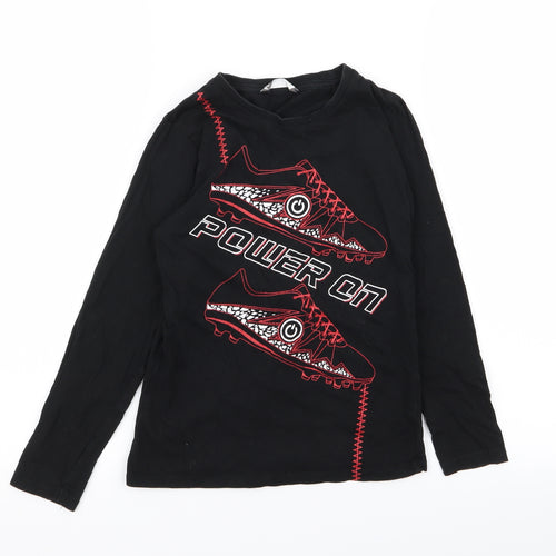 Pep and co Boys Black Geometric  Basic T-Shirt Size 8-9 Years