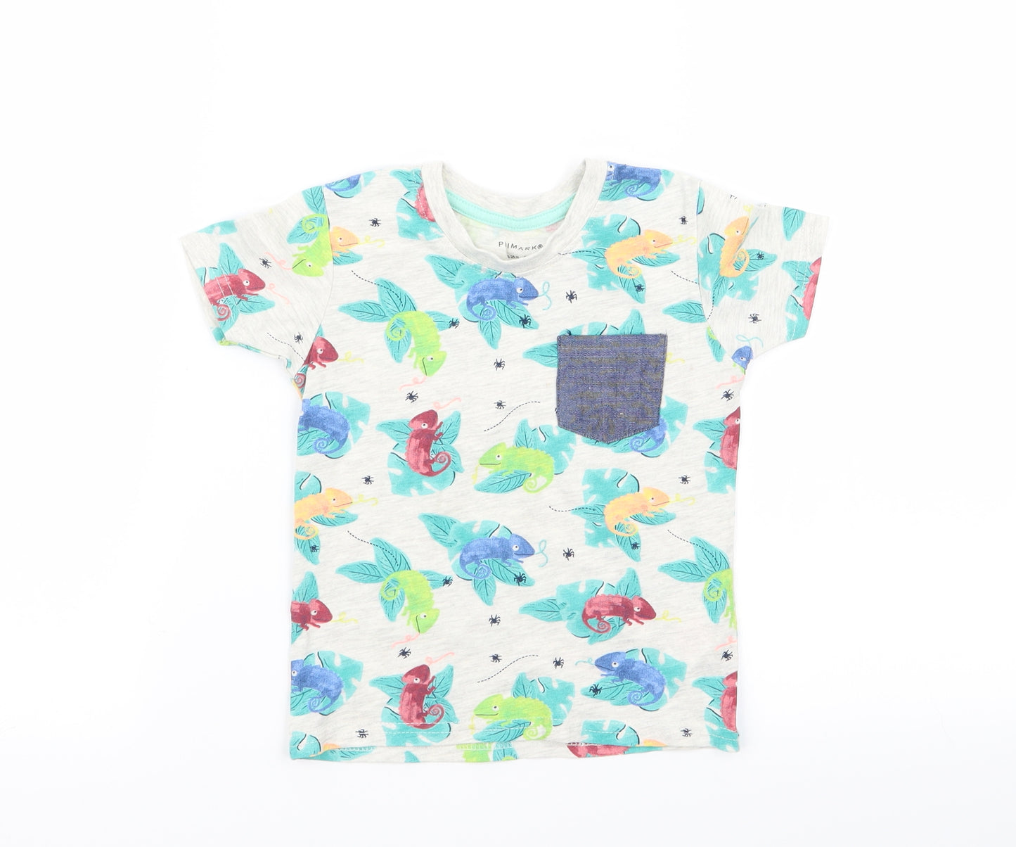 Primark Boys Multicoloured Animal Print  Basic T-Shirt Size 18-24 Months