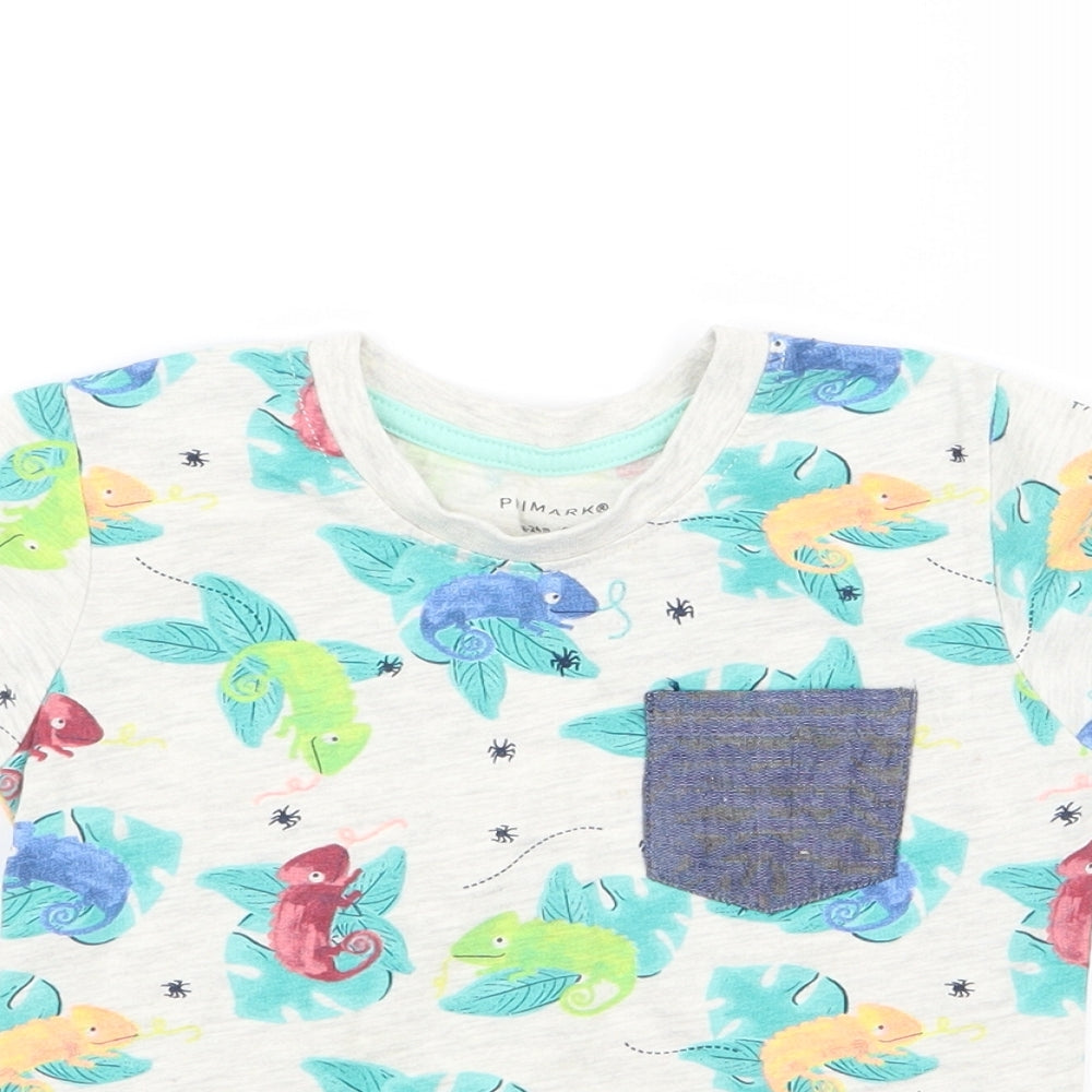 Primark Boys Multicoloured Animal Print  Basic T-Shirt Size 18-24 Months