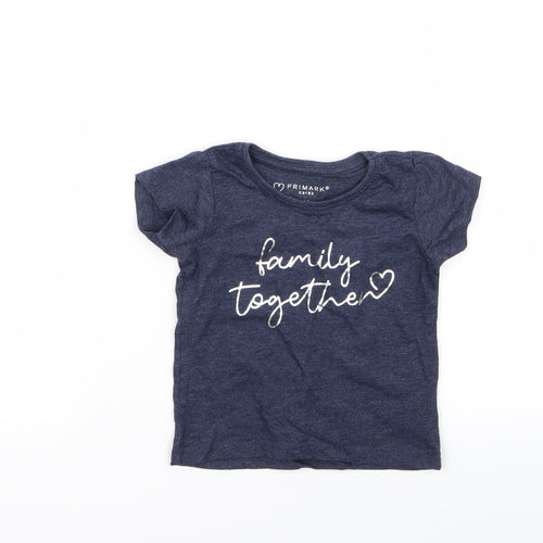 Primark Girls Blue   Basic T-Shirt Size 9-12 Months