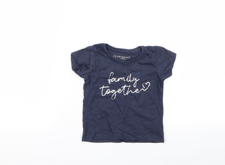Primark Girls Blue Basic T-Shirt Size 9-12 Months