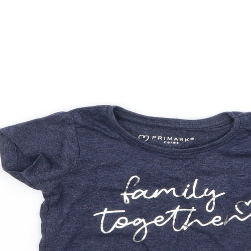Primark Girls Blue   Basic T-Shirt Size 9-12 Months