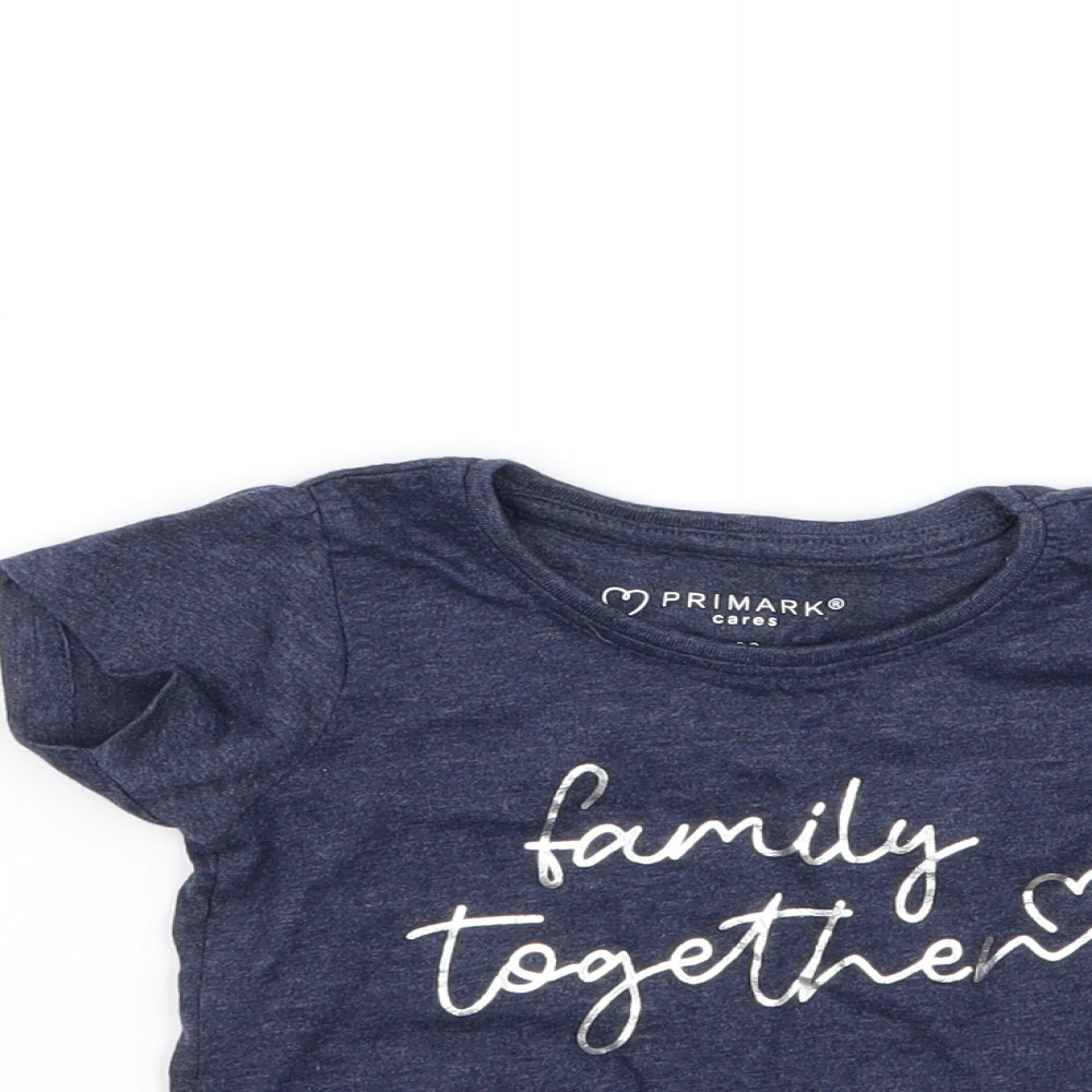 Primark Girls Blue   Basic T-Shirt Size 9-12 Months