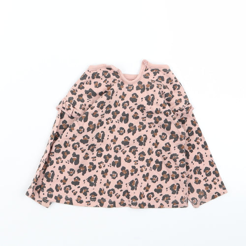 Asda George Girls Multicoloured Animal Print  Basic T-Shirt Size 3-6 Months