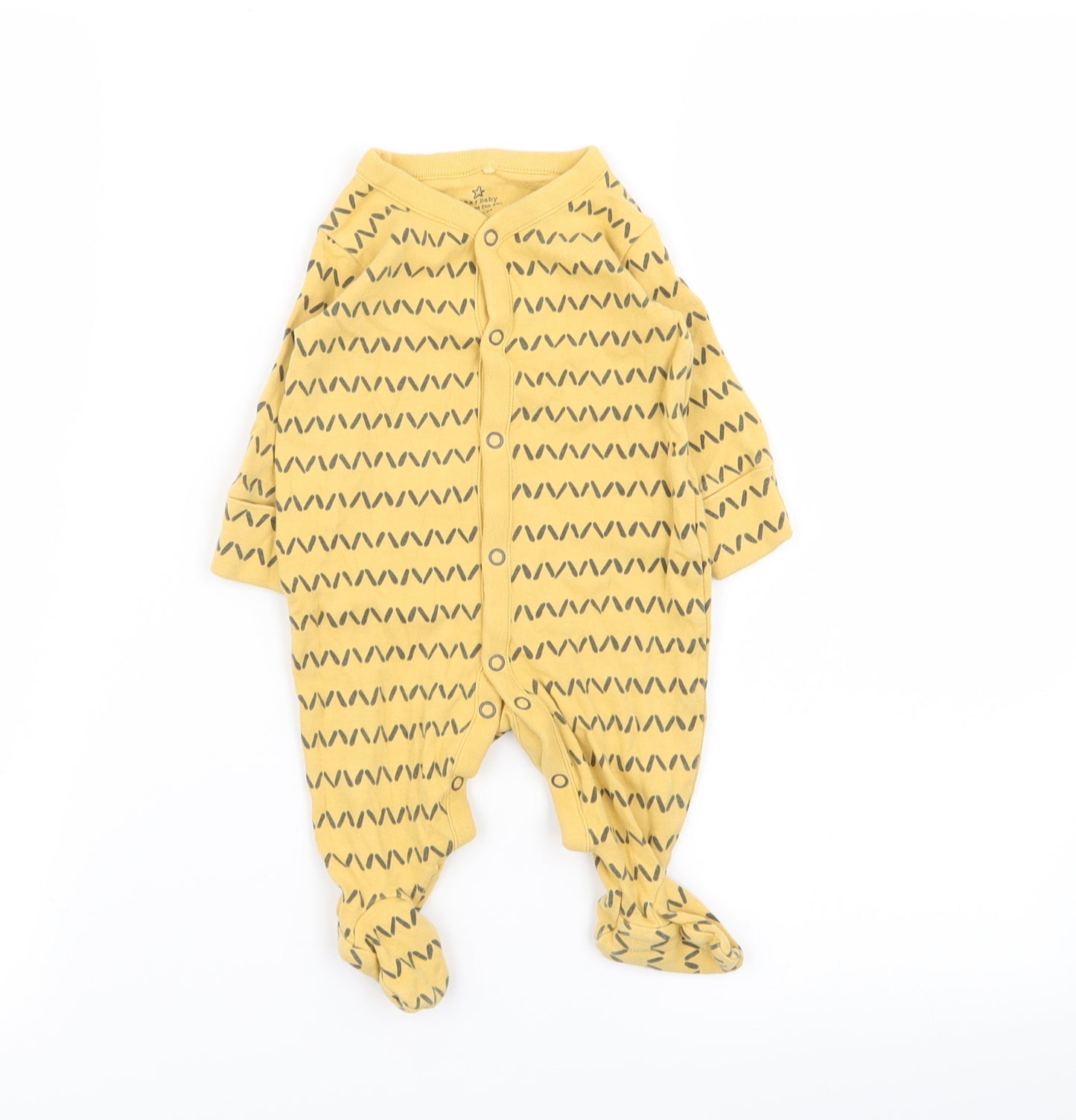 NEXT Baby Yellow Geometric  Babygrow One-Piece Size 0-3 Months