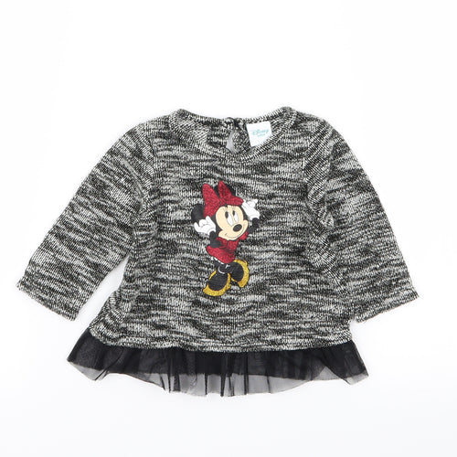 Disney Girls Grey   Pullover Jumper Size 3-6 Months